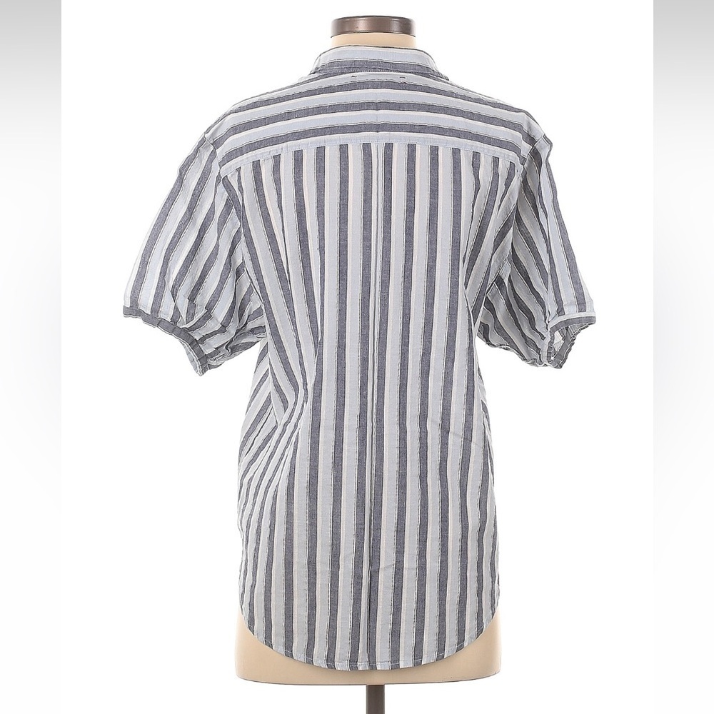Xirena White and Blue Button Down Shirt with Stripes Size XS - Picture 2 of 4